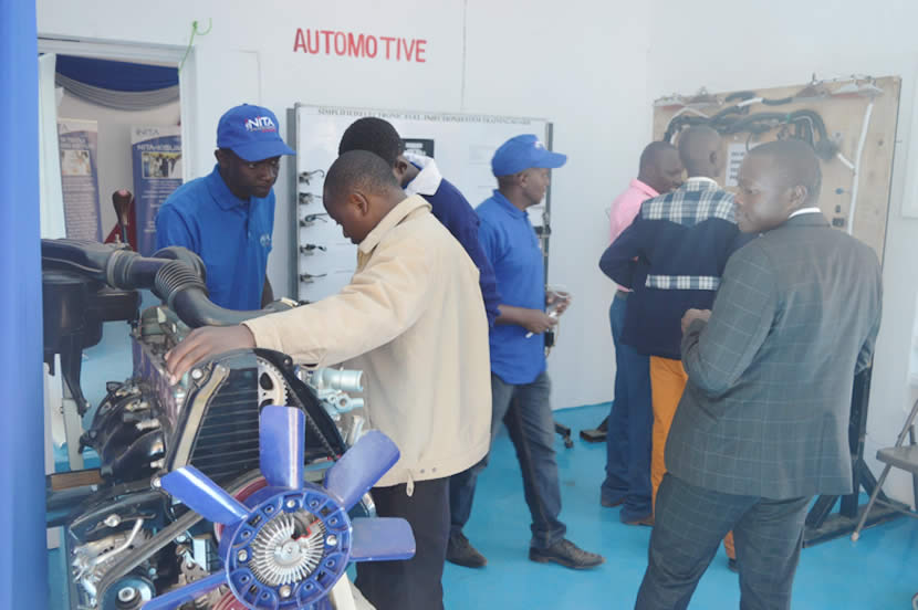 NITA Team taking members of public through various training equipment at Nairobi ASK Show NITA Team taking members of public through various training equipment at Nairobi ASK Show